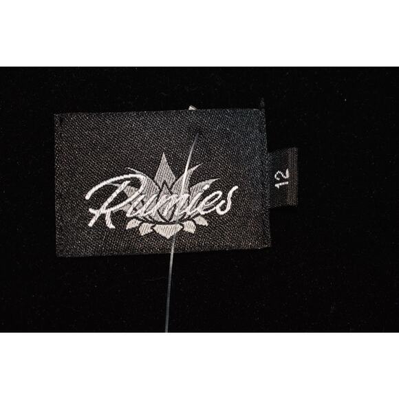 HOT TOPIC RUMIES NEW $70 Black‎ Velvet Lace Up Jacket Lace Satin Ruffle Size 12 - Picture 4 of 4